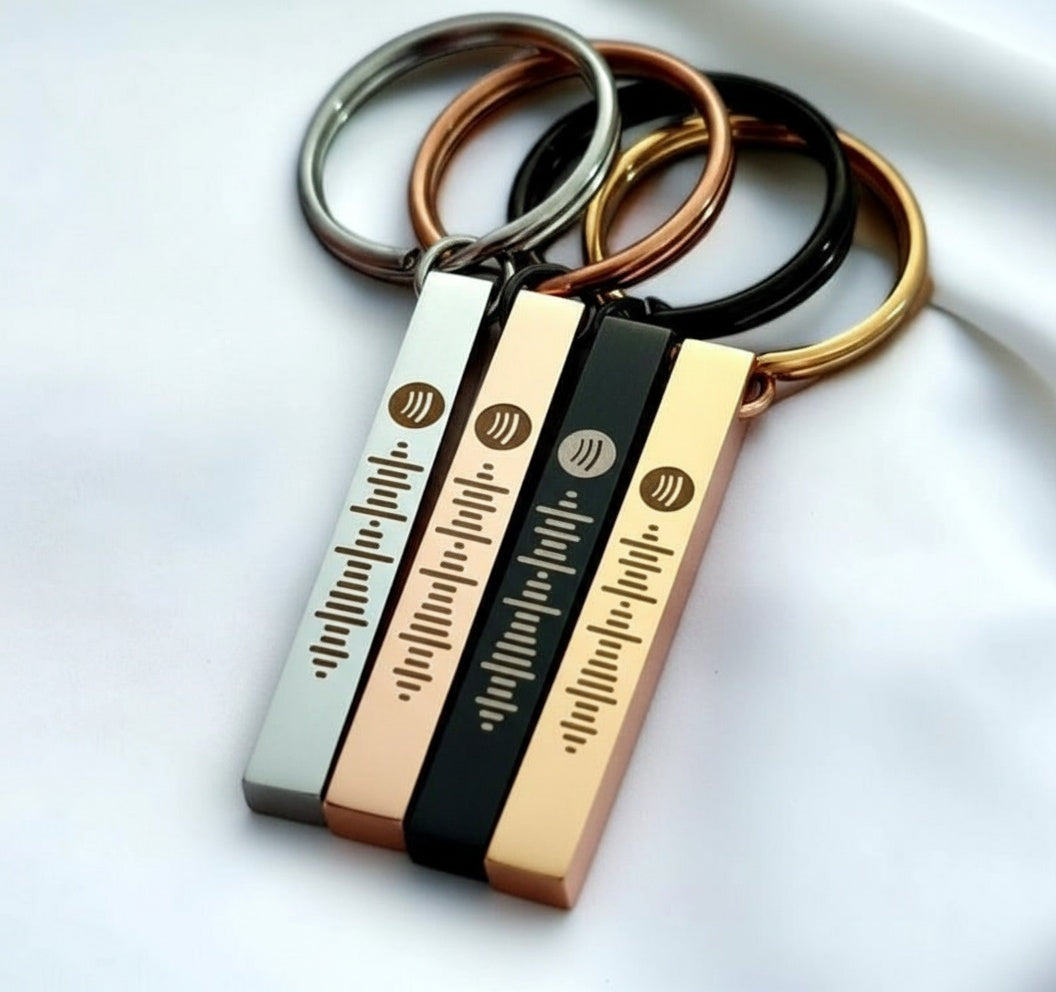 Personalised Scannable Bar Keychain – engraved keyring, photo 2 of 7