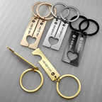 Personalised Scannable Heart Keychain Set – engraved keyring, photo 2 of 3