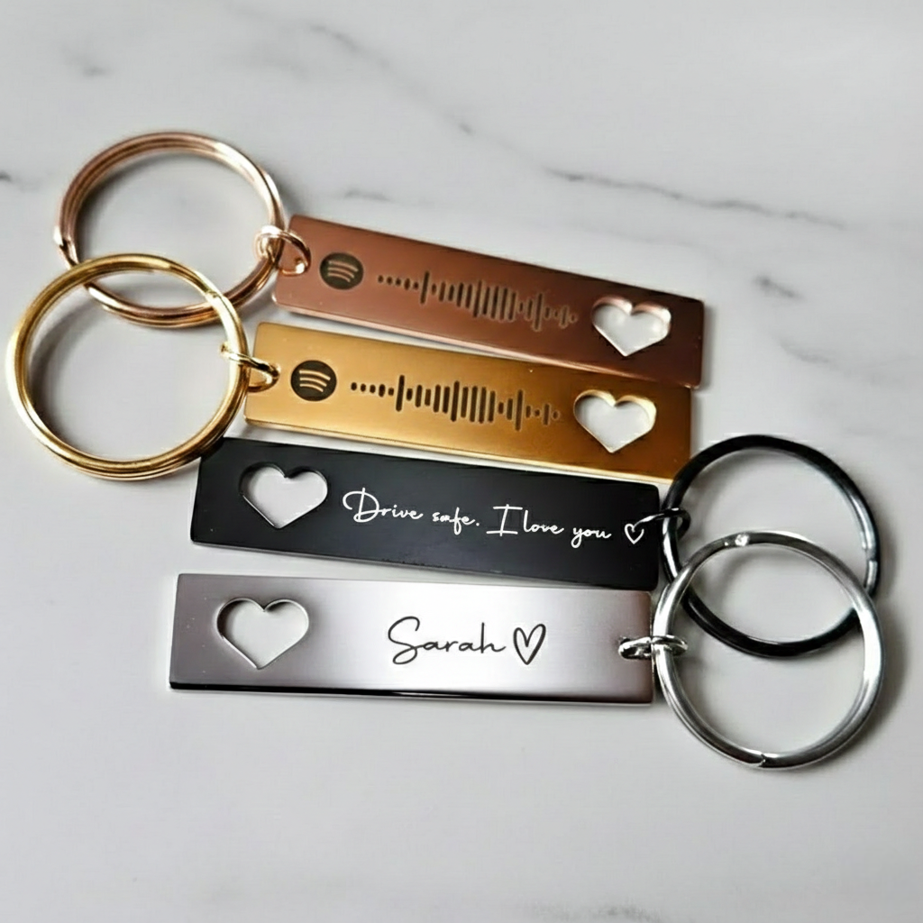Personalised Scannable Keychain – engraved keyring, photo 2 of 4