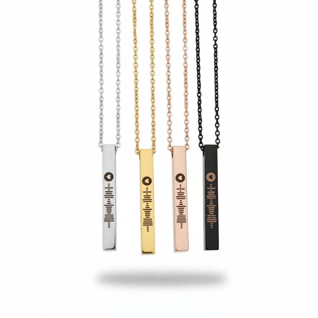 Personalised Scannable Bar Necklace – engraved necklace, photo 2 of 5