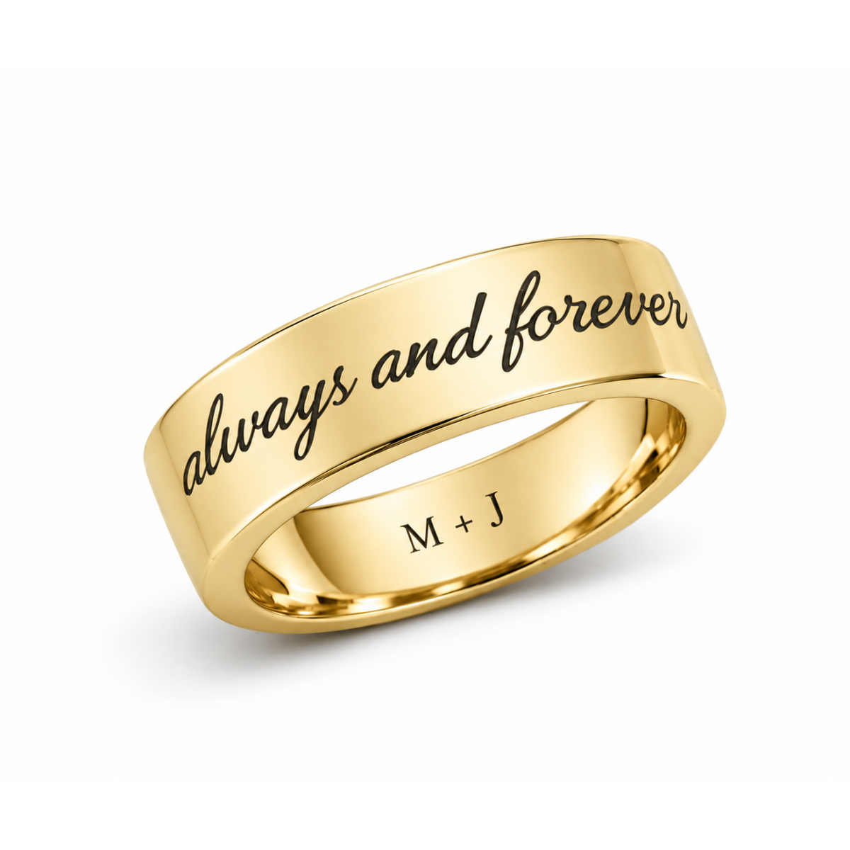 Personalised engraved ring in gold