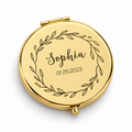 Personalised compact mirror in gold