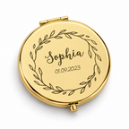 Personalised compact mirror in gold