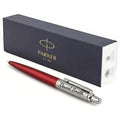 Personalised Parker Jotter Kensington Red ballpoint pen engraved, with Parker gift box