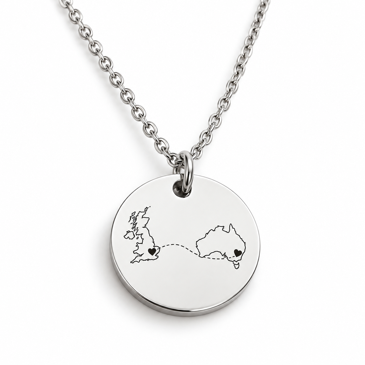 Personalised silver country disc necklace - studio-main