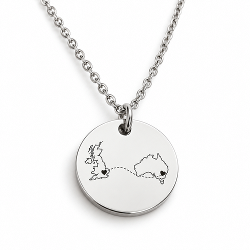 Personalised silver country disc necklace - studio-main