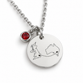 Personalised silver country necklace with birthstone - studio-main