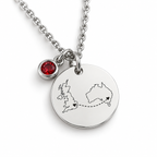 Personalised silver country necklace with birthstone - studio-main