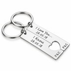 Personalised silver couples keyring set - studio-main