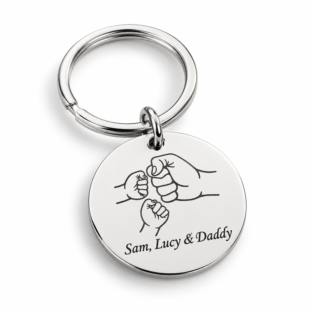 Personalised silver fist bump keyring - studio-main