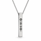Personalised silver 3D bar Spotify code necklace with heart logo