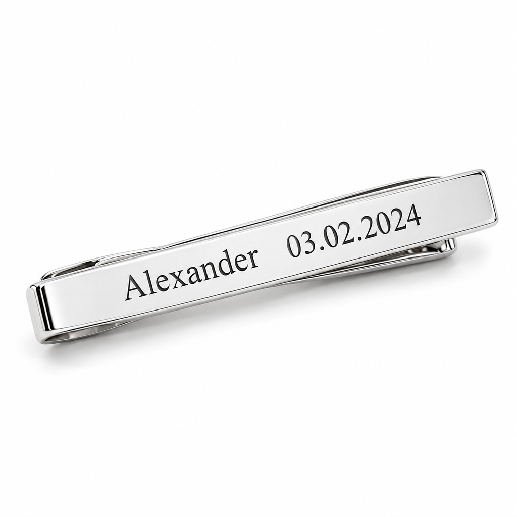 Personalised silver engraved tie clip - studio-main