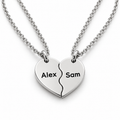 Personalised silver broken heart necklace set - studio-main