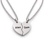 Personalised silver broken heart necklace set - studio-main