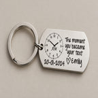 The moment you became keychain on a greige surface
