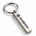 Personalised Spotify scannable bar keyring in stainless steel