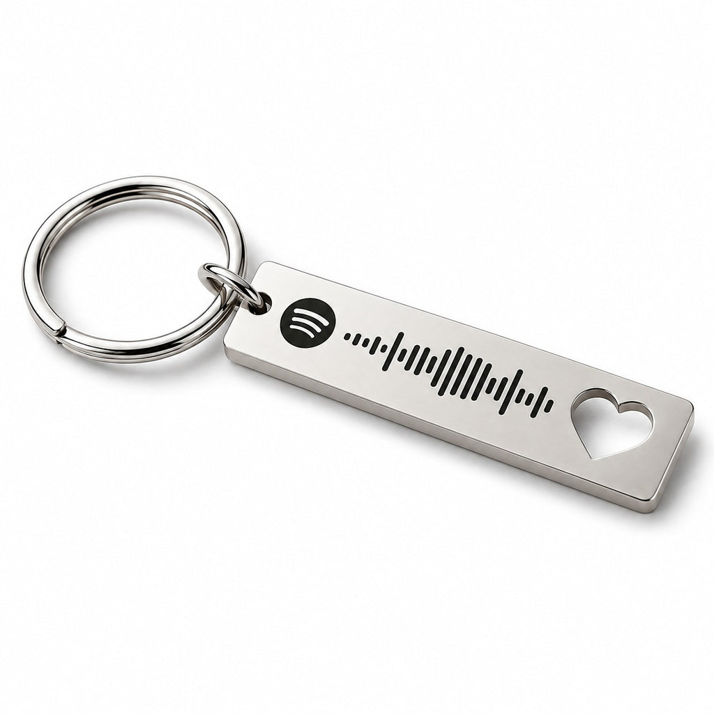 Personalised heart-cut Spotify scannable keyring