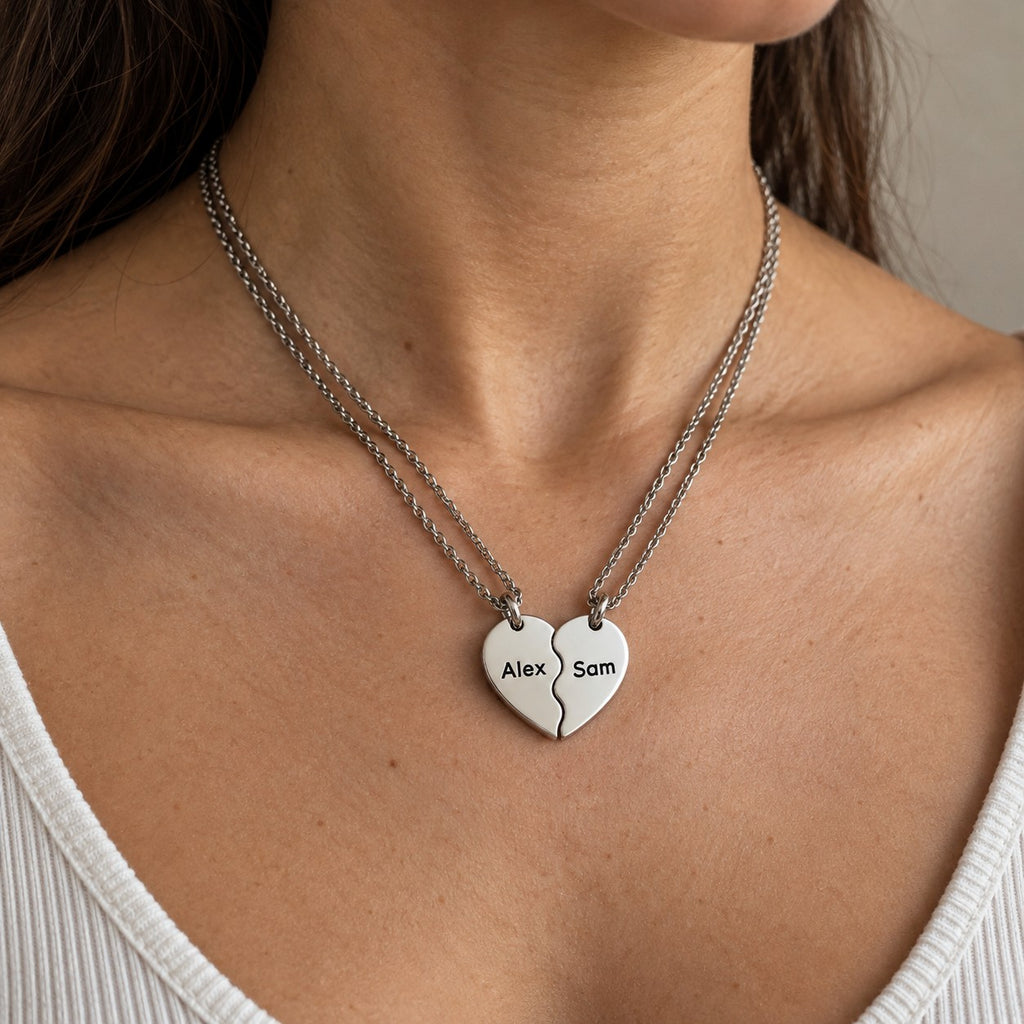 Country outline necklace set worn