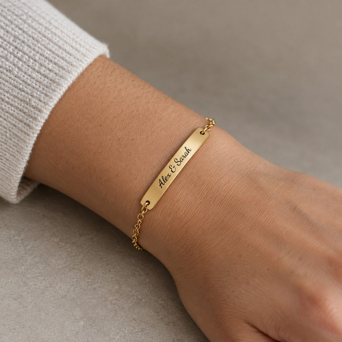 Personalised bracelet worn on wrist