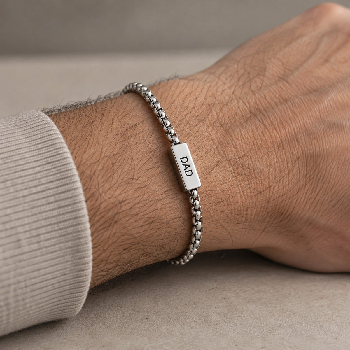 Personalised bracelet worn on wrist