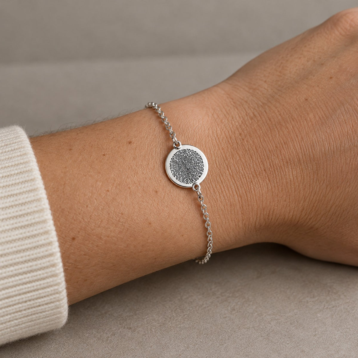 Personalised bracelet worn on wrist