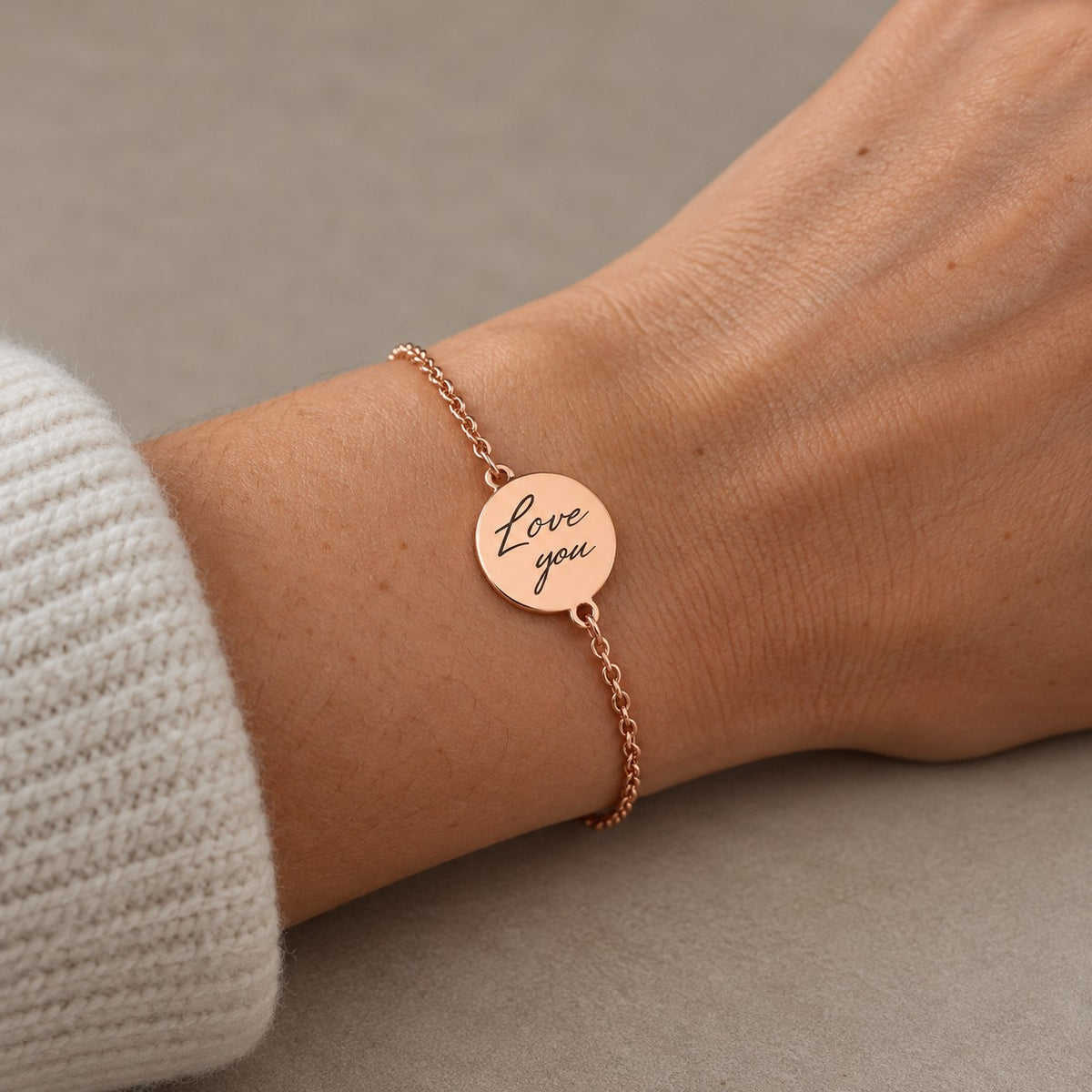 Personalised bracelet worn on wrist