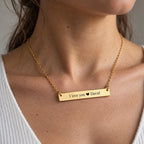 Personalised necklace worn on neck