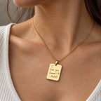 Personalised necklace worn on neck