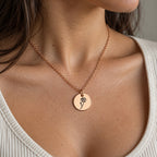 Personalised necklace worn on neck