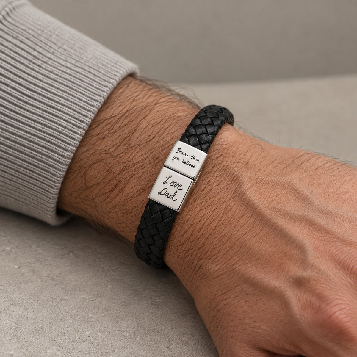 Personalised bracelet worn on wrist