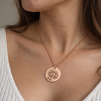 Pet Memorial Engraved Necklace worn on the neck