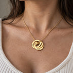 Personalised necklace worn on neck