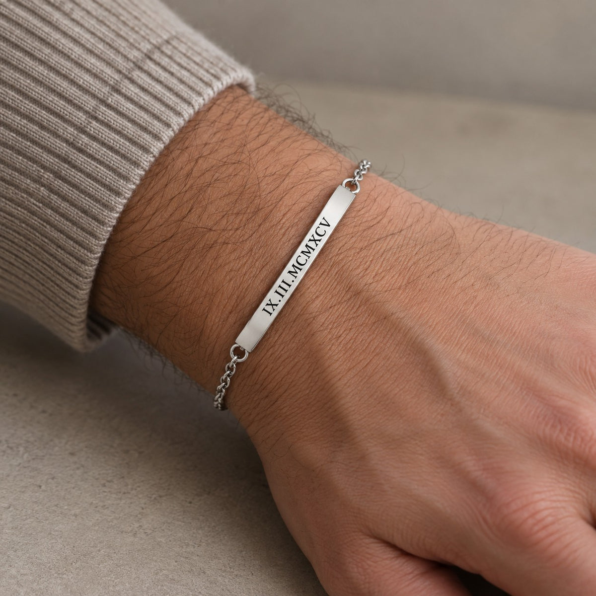 Personalised bracelet worn on wrist