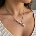 Personalised necklace worn on neck